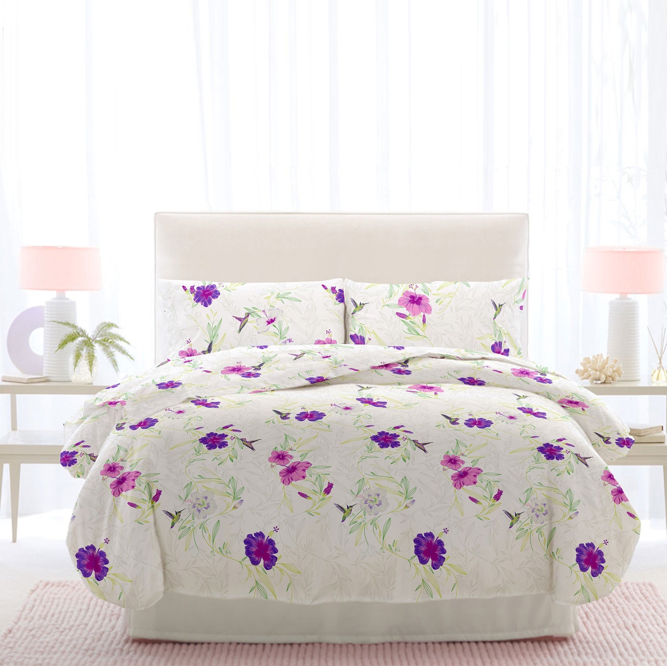 Lenjerie pat Renforce desen Rosemallow v.3