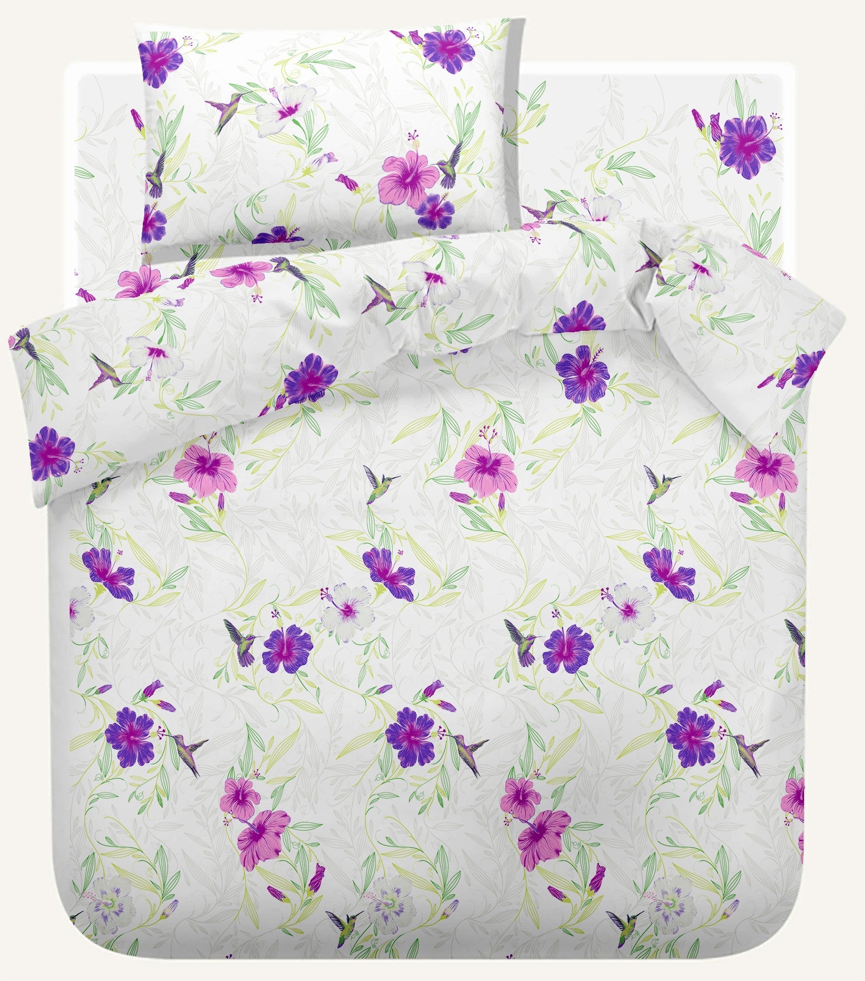 Lenjerie pat Renforce desen Rosemallow v.3