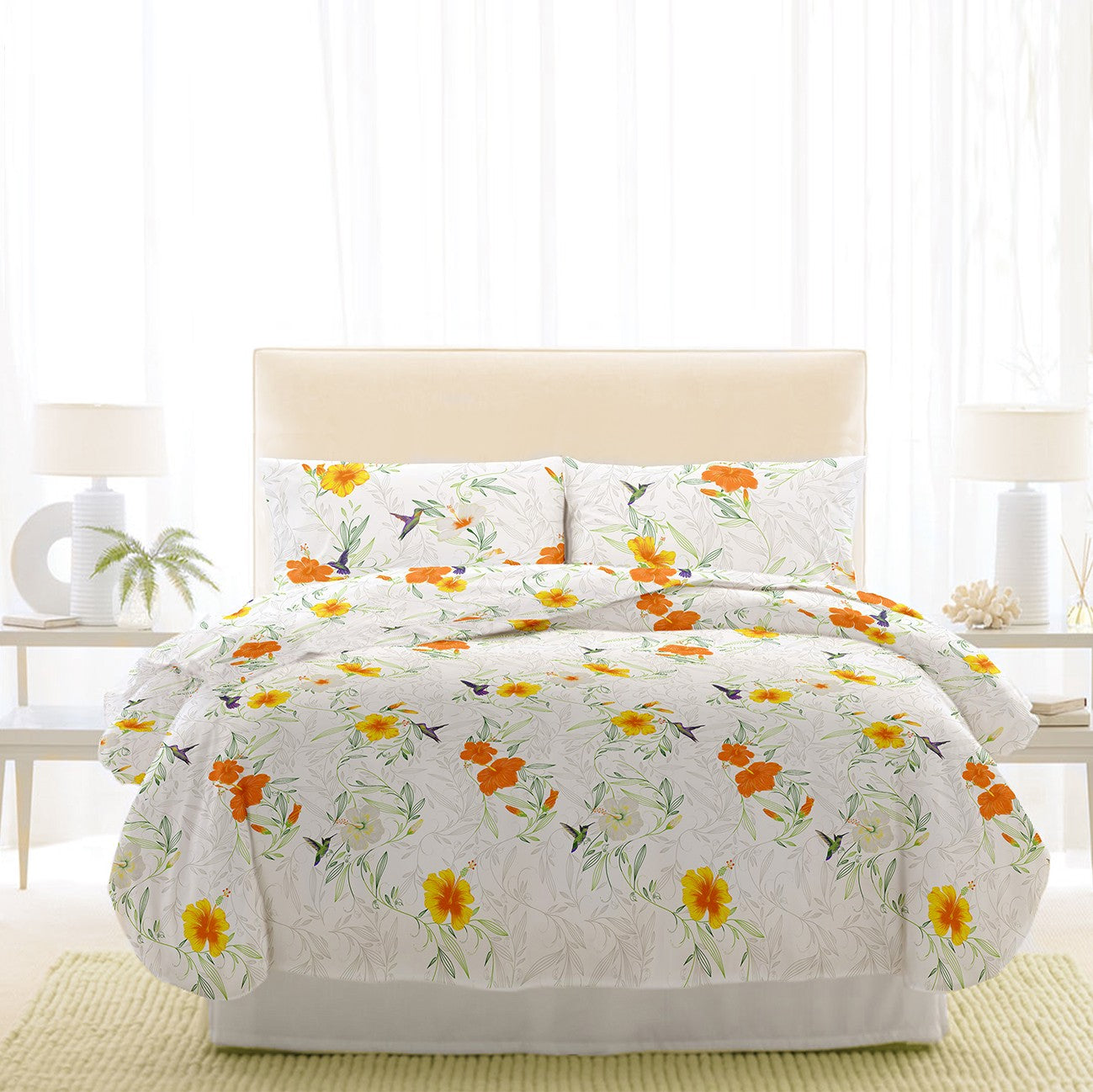 Lenjerie pat Renforce desen Rosemallow v.2