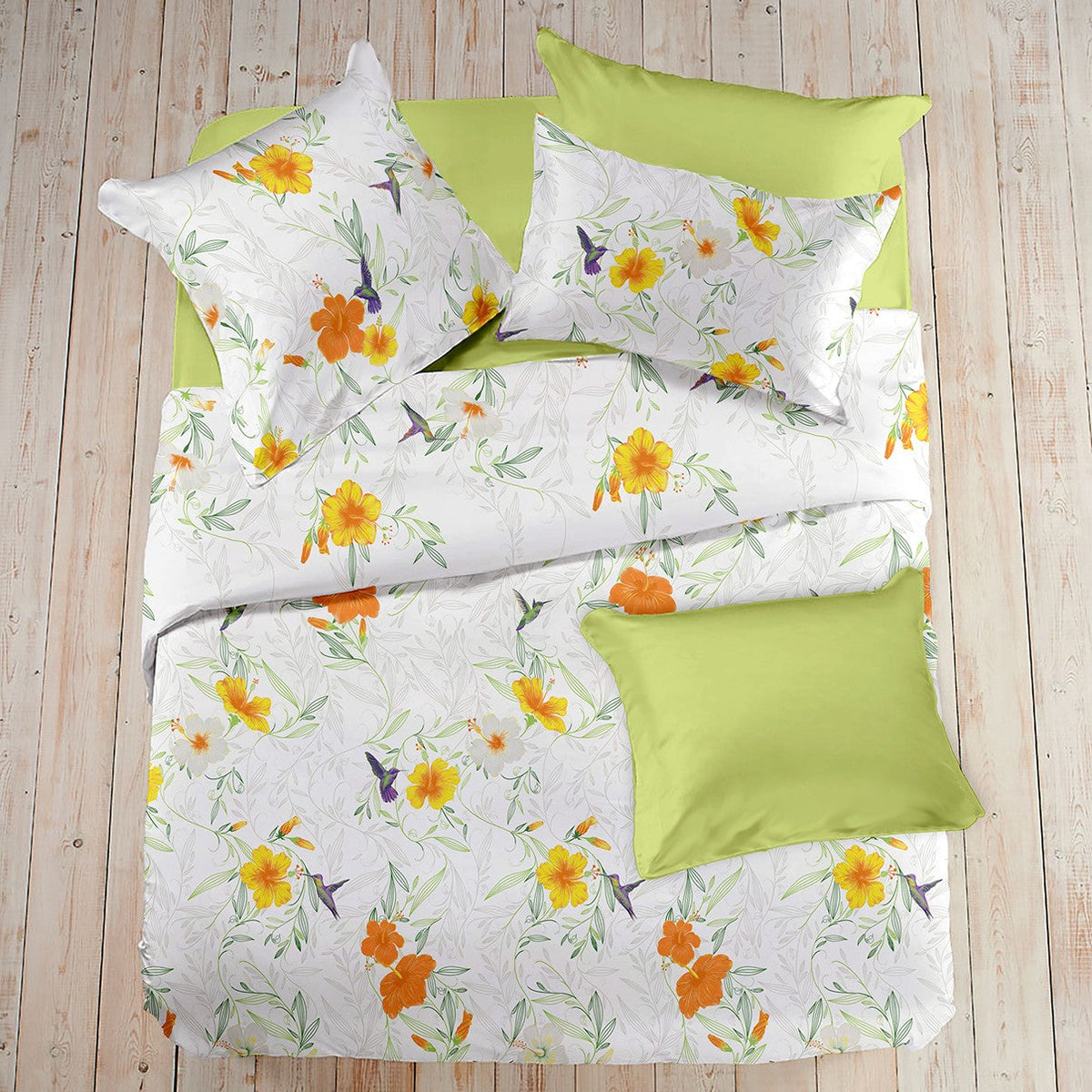 Lenjerie pat Renforce RIU Rosemallow-02 Lime