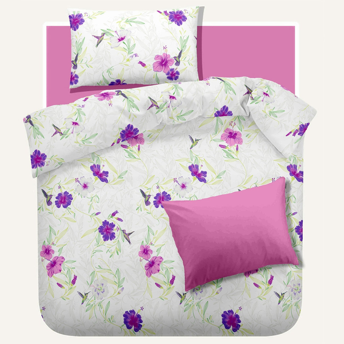 Lenjerie pat Renforce RIU Rosemallow-03 Rosebloom