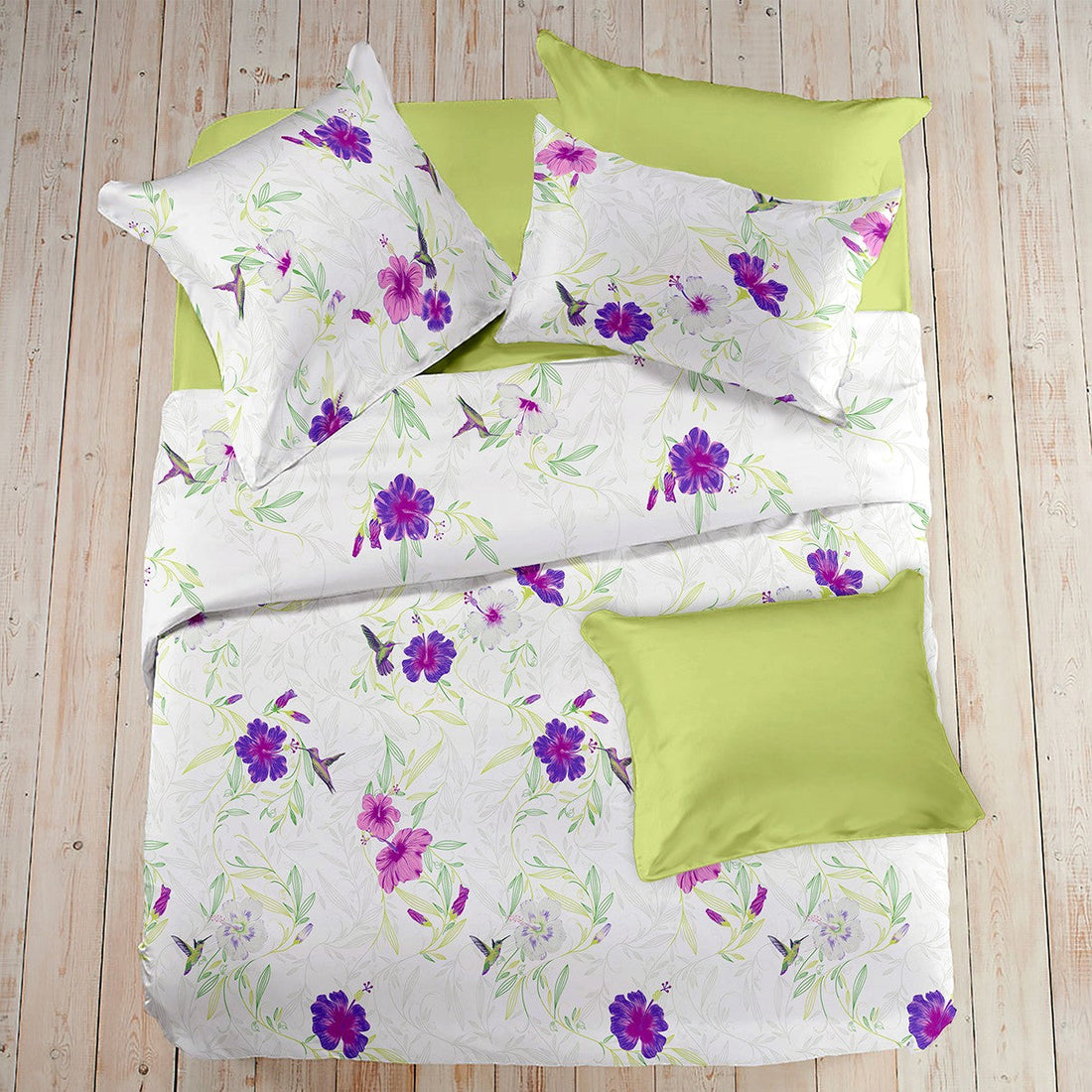 Lenjerie pat Renforce RIU Rosemallow-03 Lime