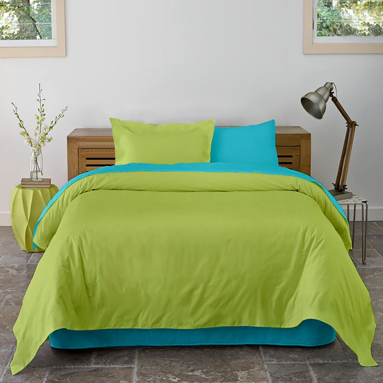 Lenjerie pat Renforce Aquarius & Lime