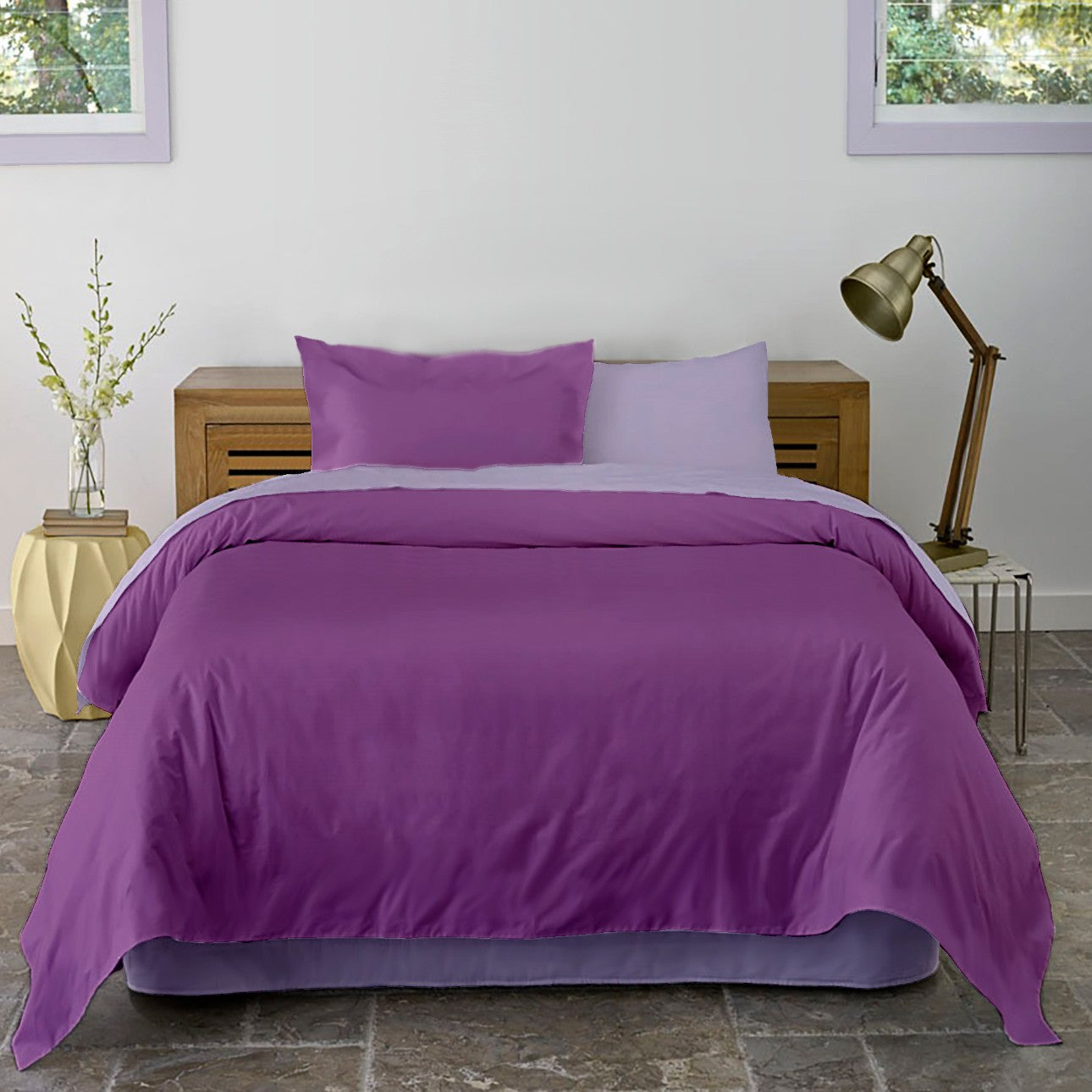 Lenjerie pat Renforce Iris Orchid & Lila