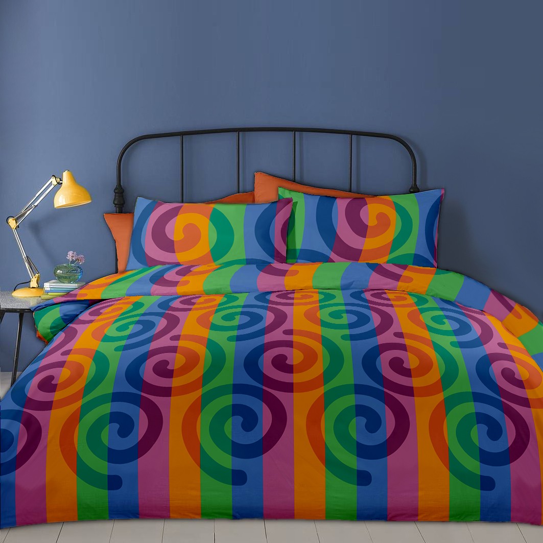 Lenjerie pat Renforce cod RIU Rainbow Pumpkin