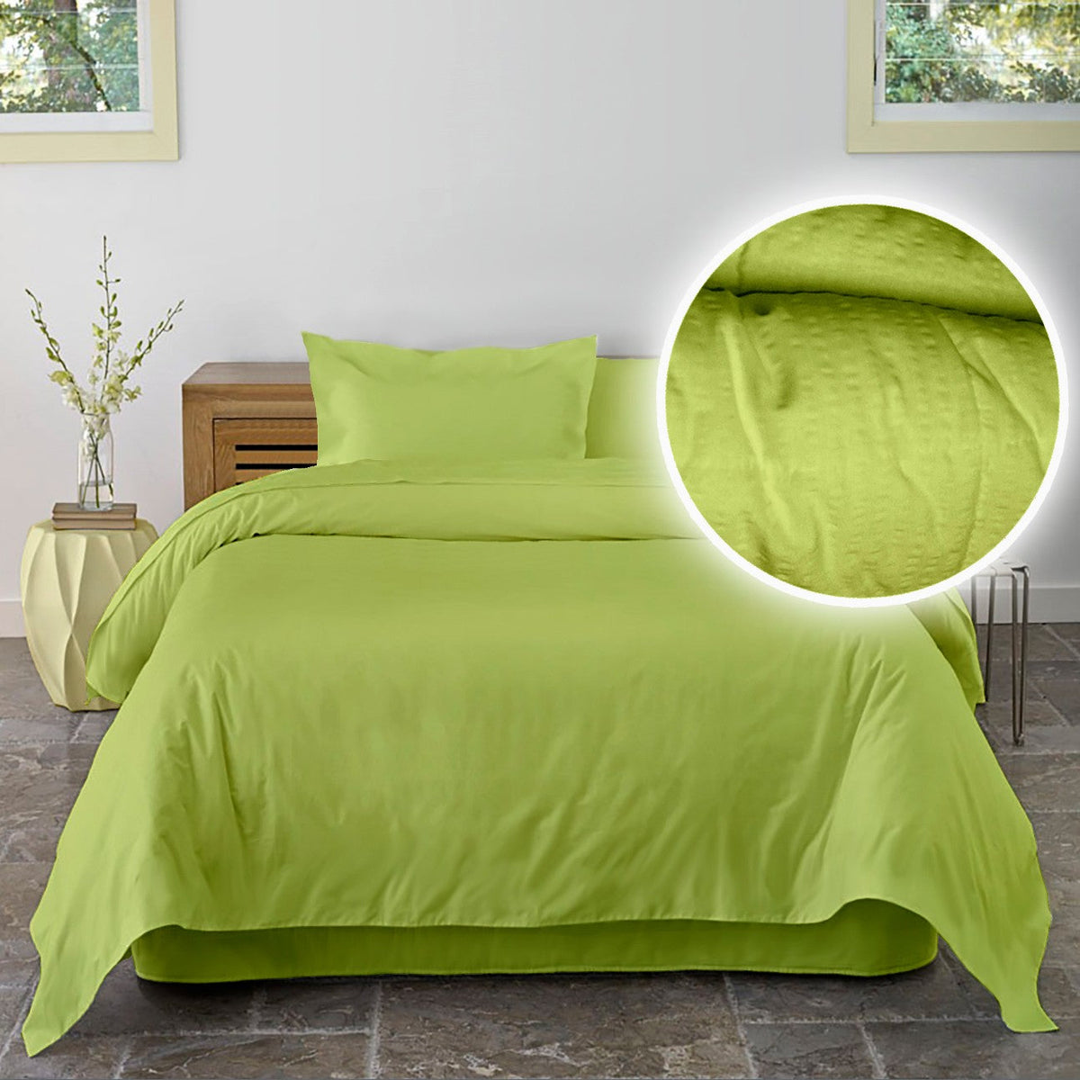 Lenjerie pat Crepe uni Lime