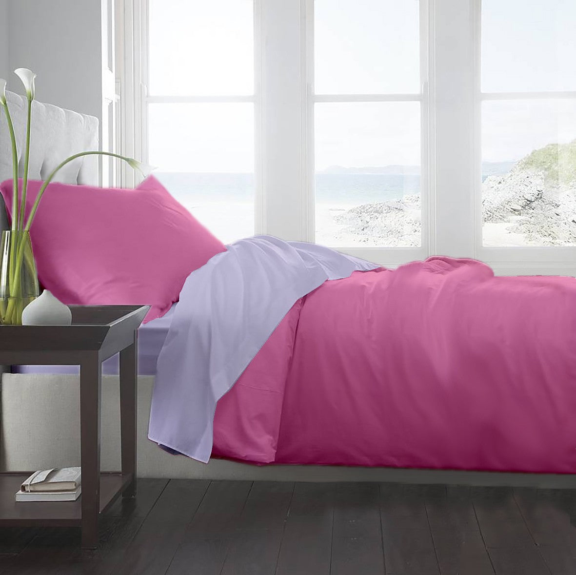 Lenjerie pat Renforce Lila & Rosebloom
