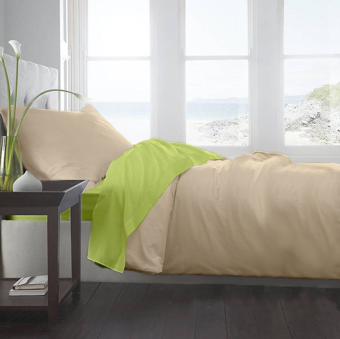 Lenjerie pat Renforce Lime & Honey Peach