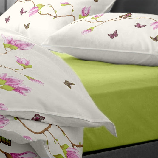 Lenjerie pat Renforce 100% bumbac, desen Magnolia Butterfly-v.1