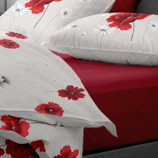 Lenjerie pat Renforce desen Poppy Field+Cilli Peper