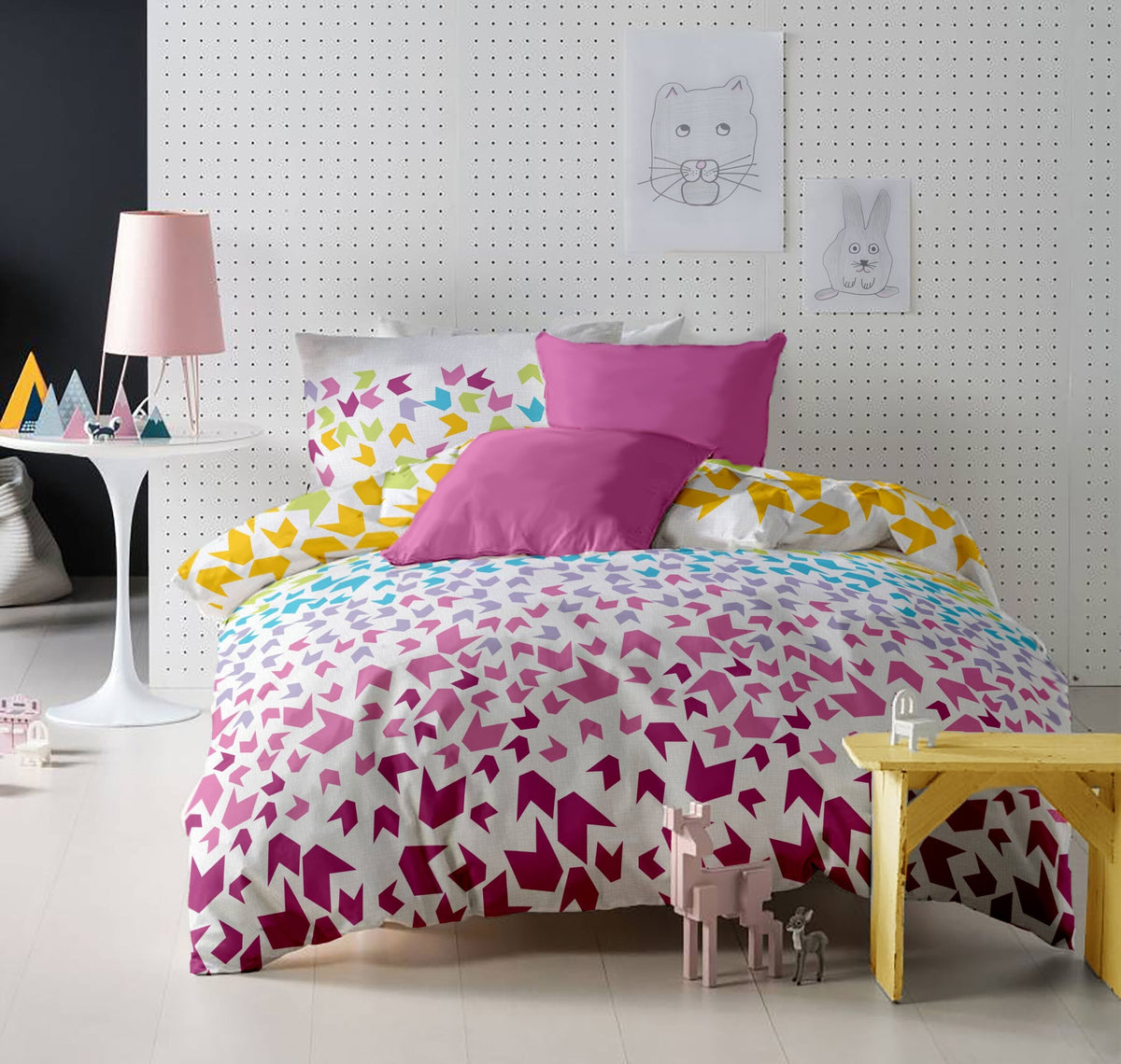 Lenjerie pat Renforce desen Loving Matisse v.1 Rosebloom