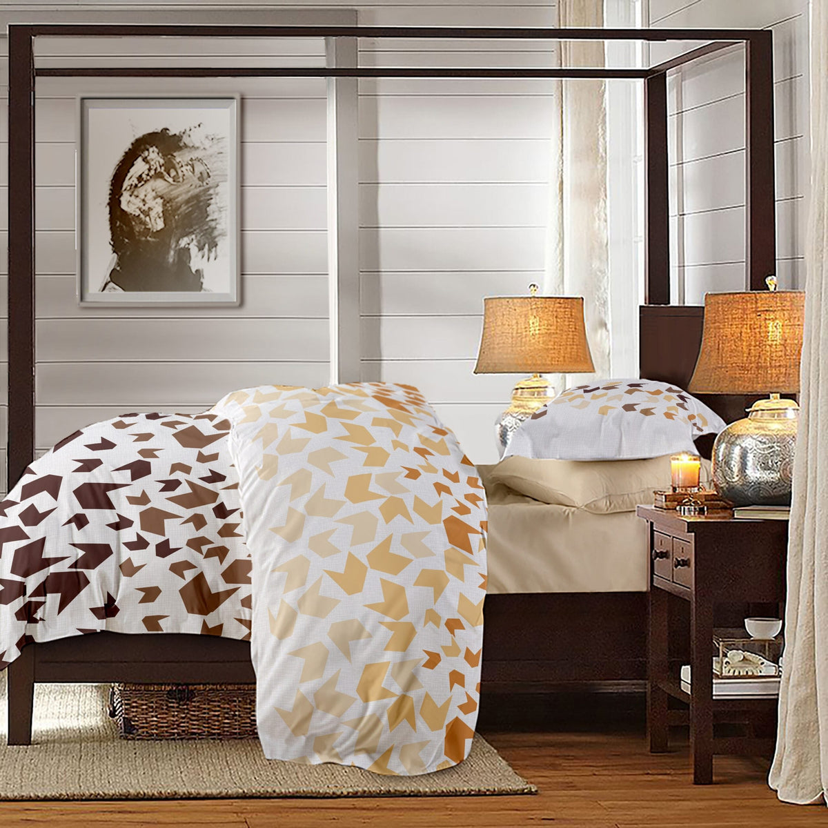 Lenjerie pat Renforce model Loving Matisse v.2+Honey Peach