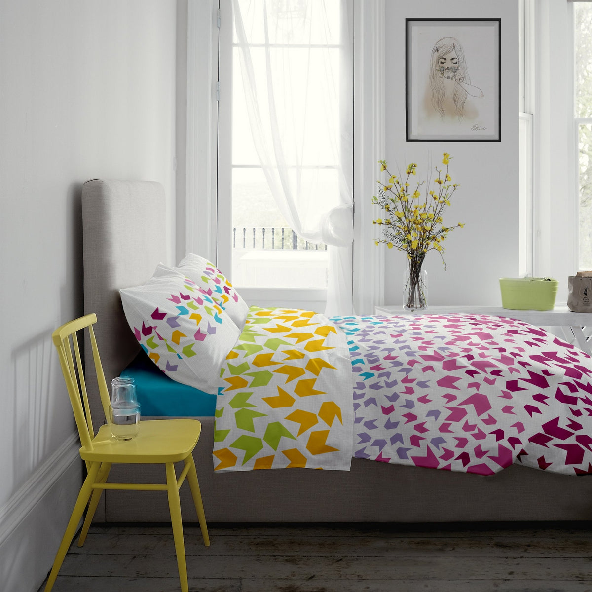 Lenjerie pat Renforce desen Loving Matisse v.1 Rosebloom