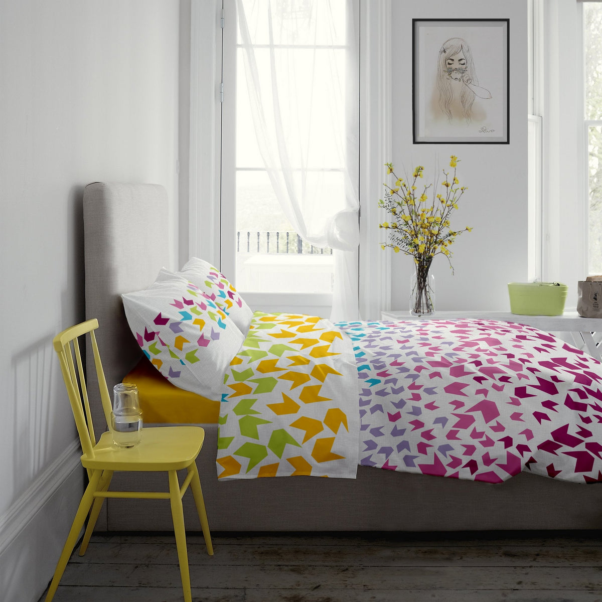 Lenjerie pat Renforce desen Loving Matisse v.1 Rosebloom