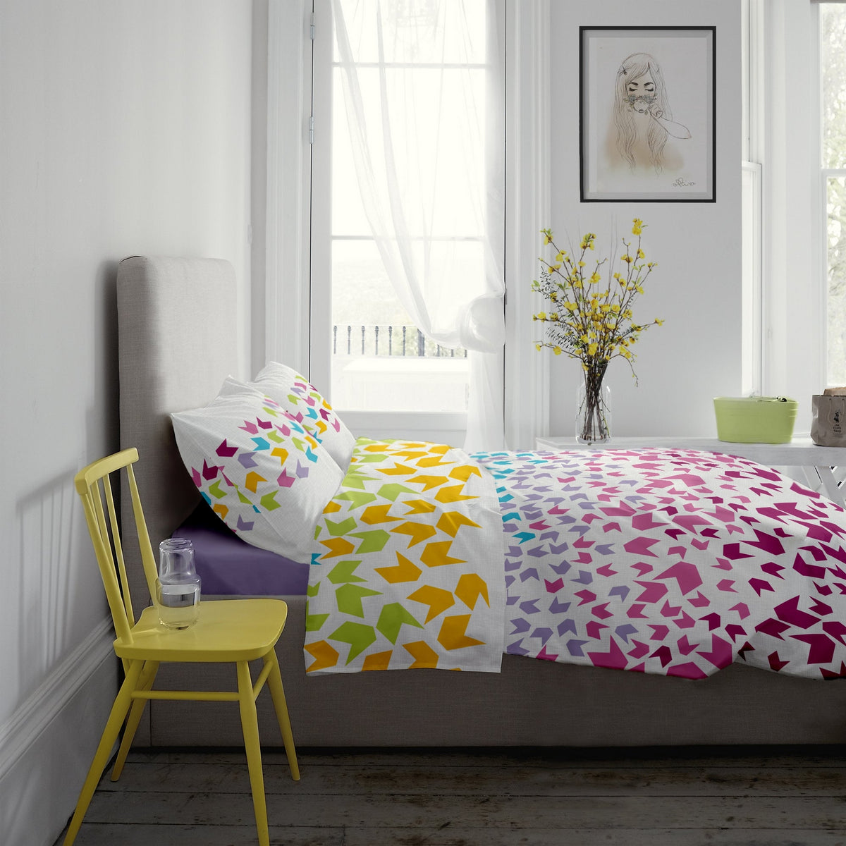 Lenjerie pat Renforce desen Loving Matisse v.1 Rosebloom