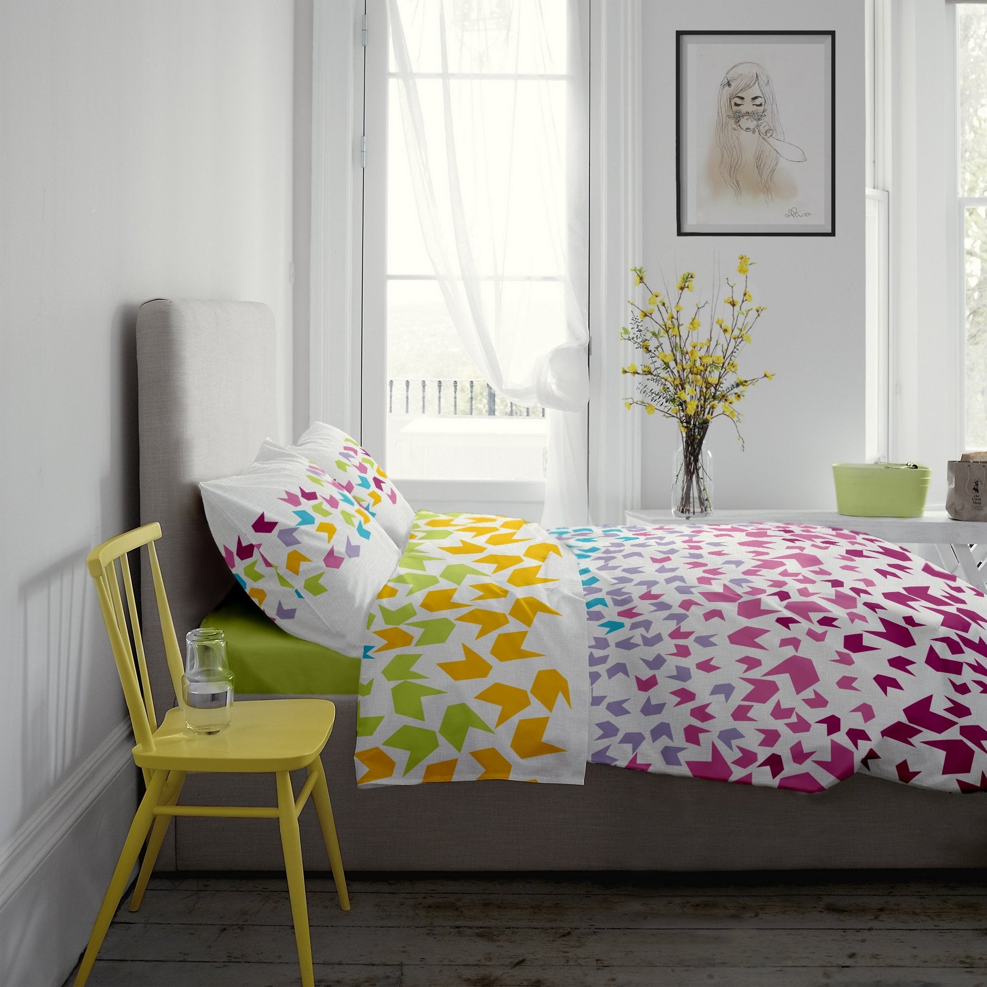 Lenjerie pat Renforce desen Loving Matisse v.1 Rosebloom
