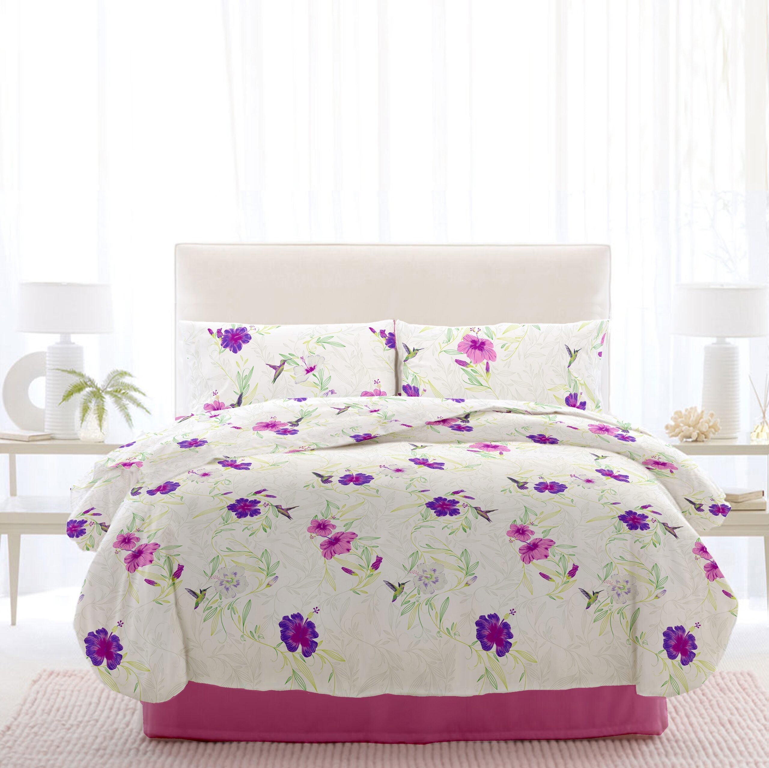 Lenjerie pat Renforce desen Rosemallow v.3