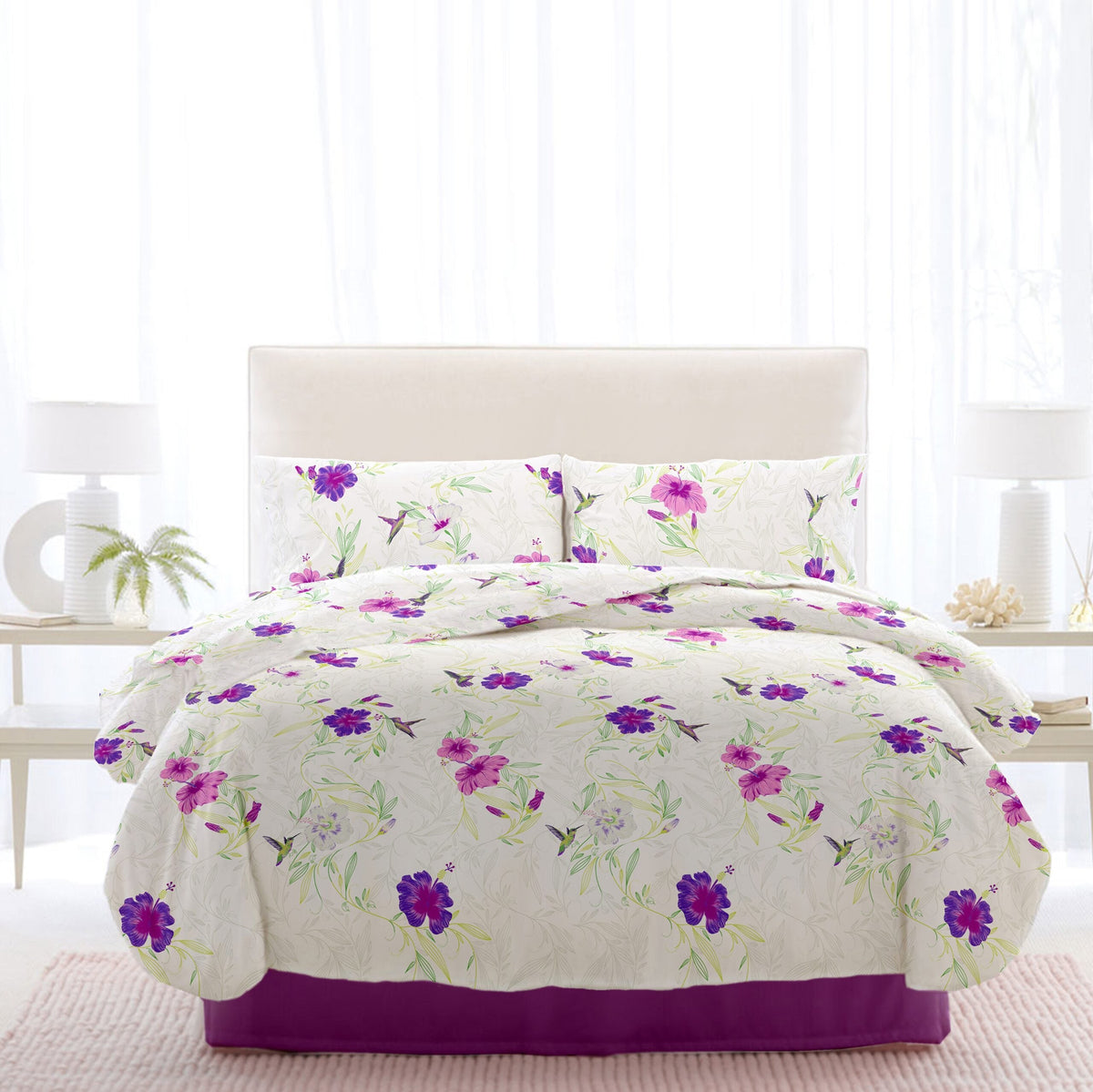 Lenjerie pat Renforce desen Rosemallow v.3