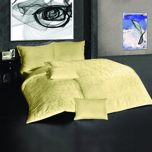 Lenjerie pat Satin Jaquard Paris Crem