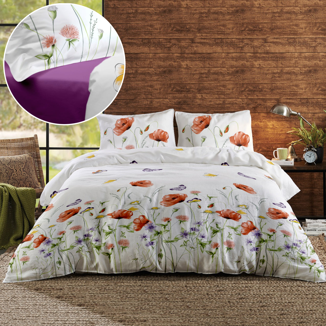 Lenjerie pat Renforce desen Summer Shades 02 iris orchid