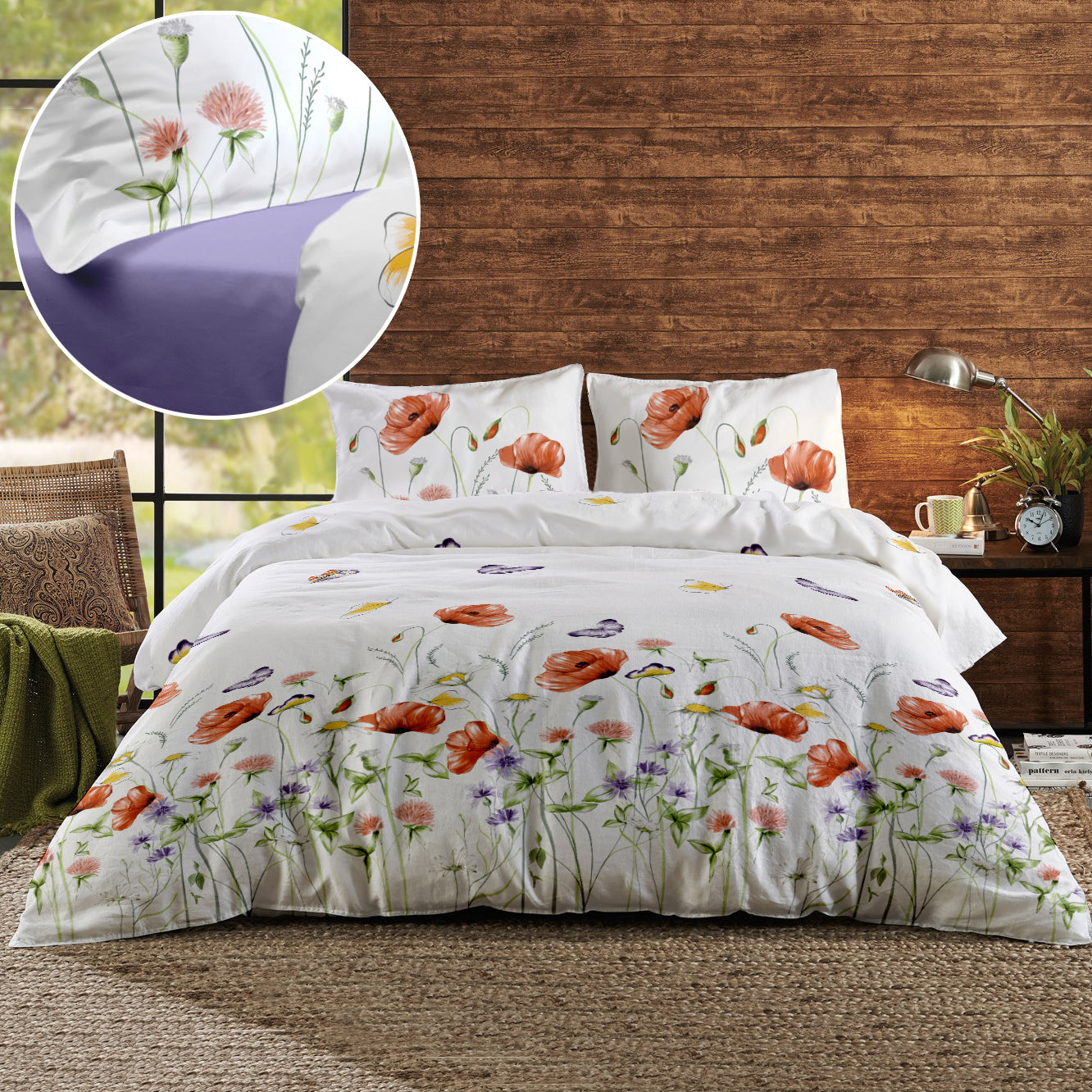 Lenjerie pat Renforce desen Summer Shades 02 Lila