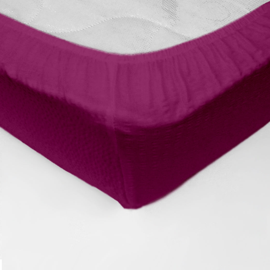 Cearceaf pat cu elastic Crepe Fuchsia-Red