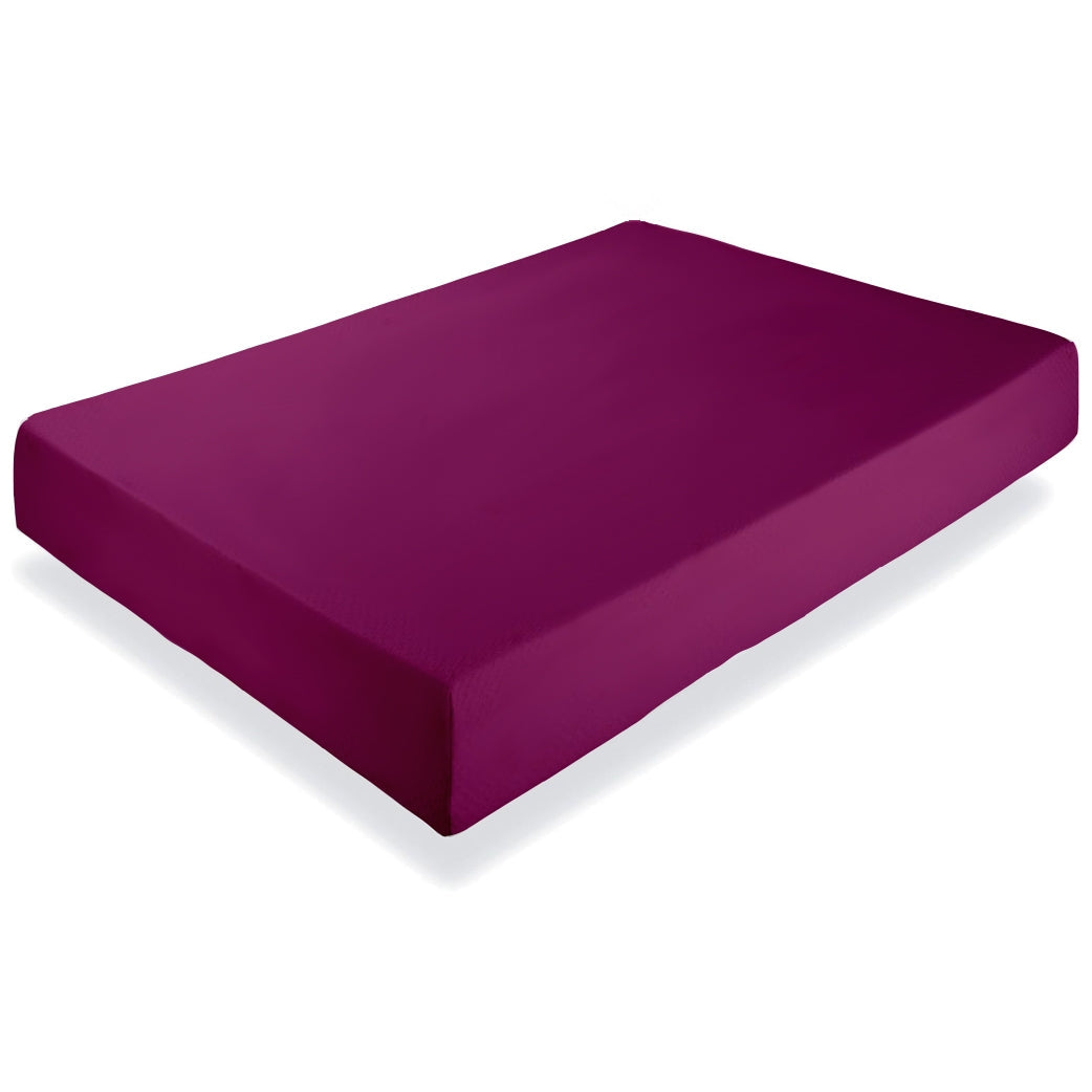 Renforce cotton fitted sheet, Persimmon Orange