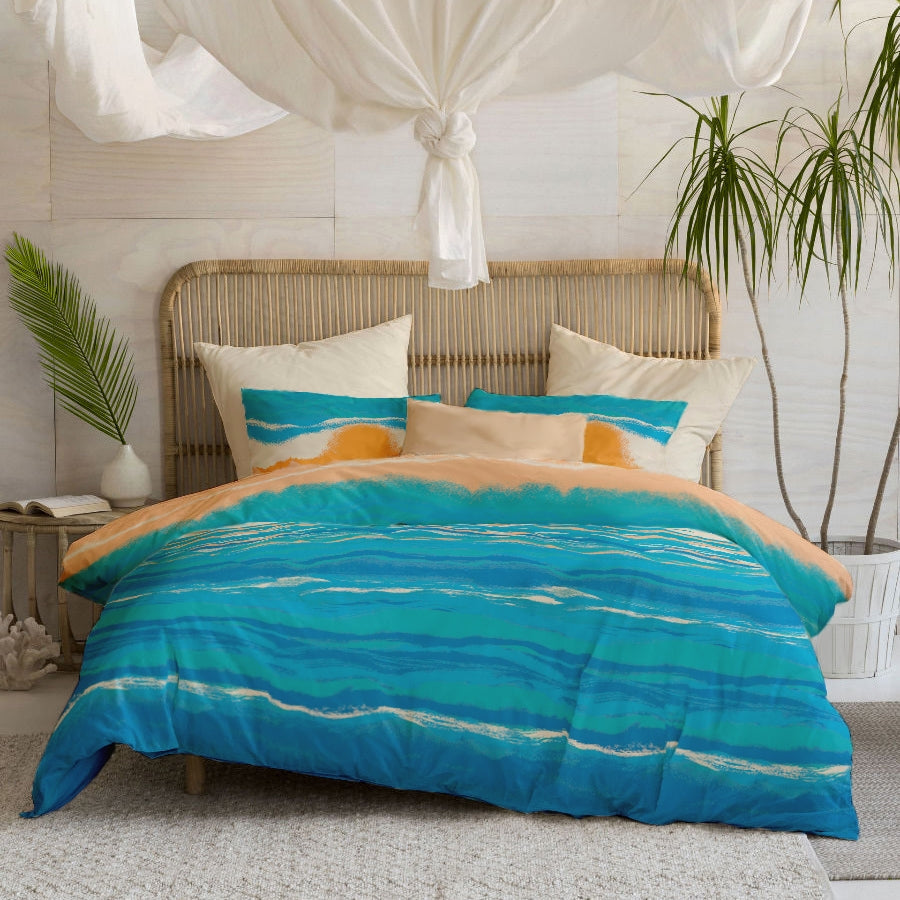 Lenjerie pat Renforce desen SUNRISE+unicolor