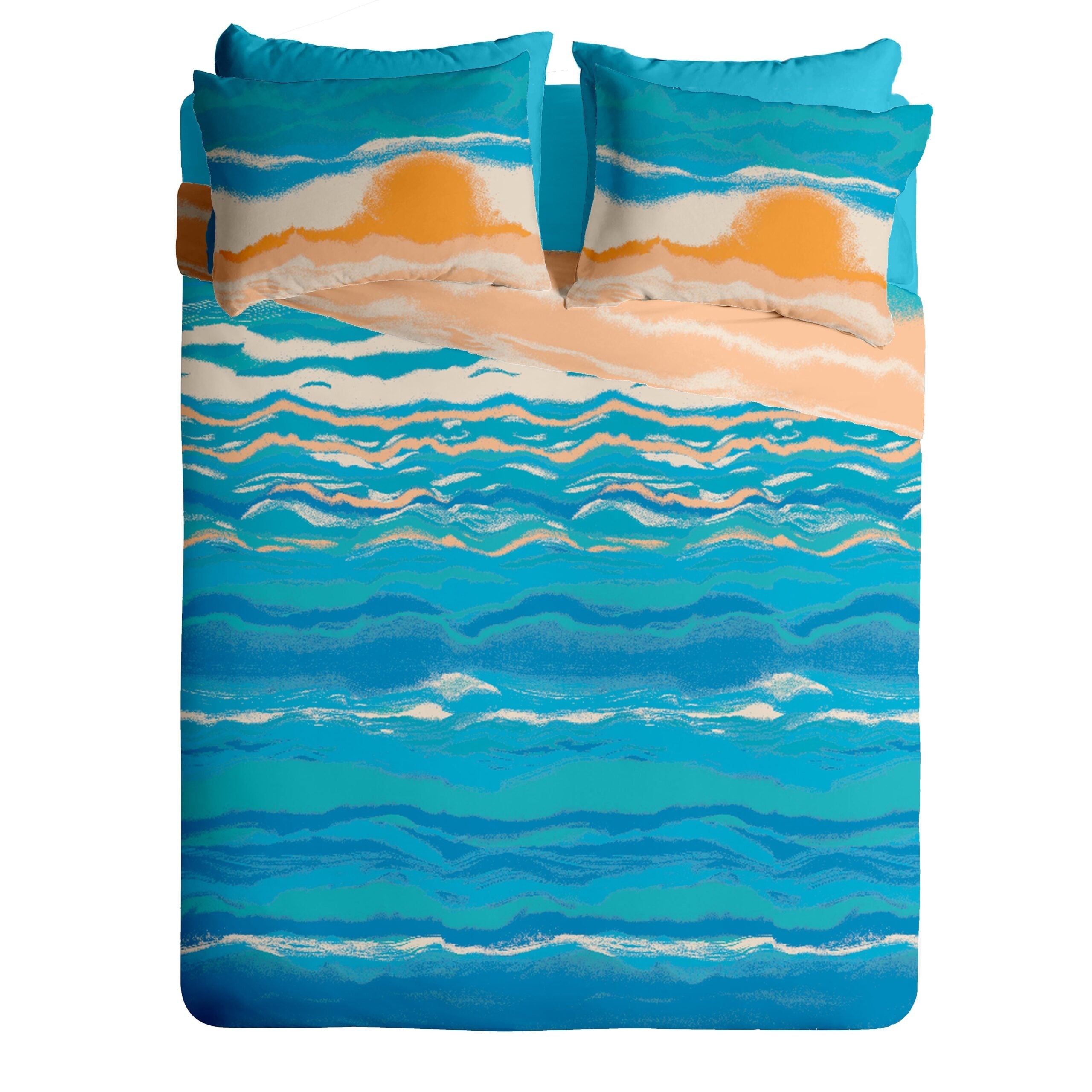 Lenjerie pat Renforce desen SUNRISE+unicolor
