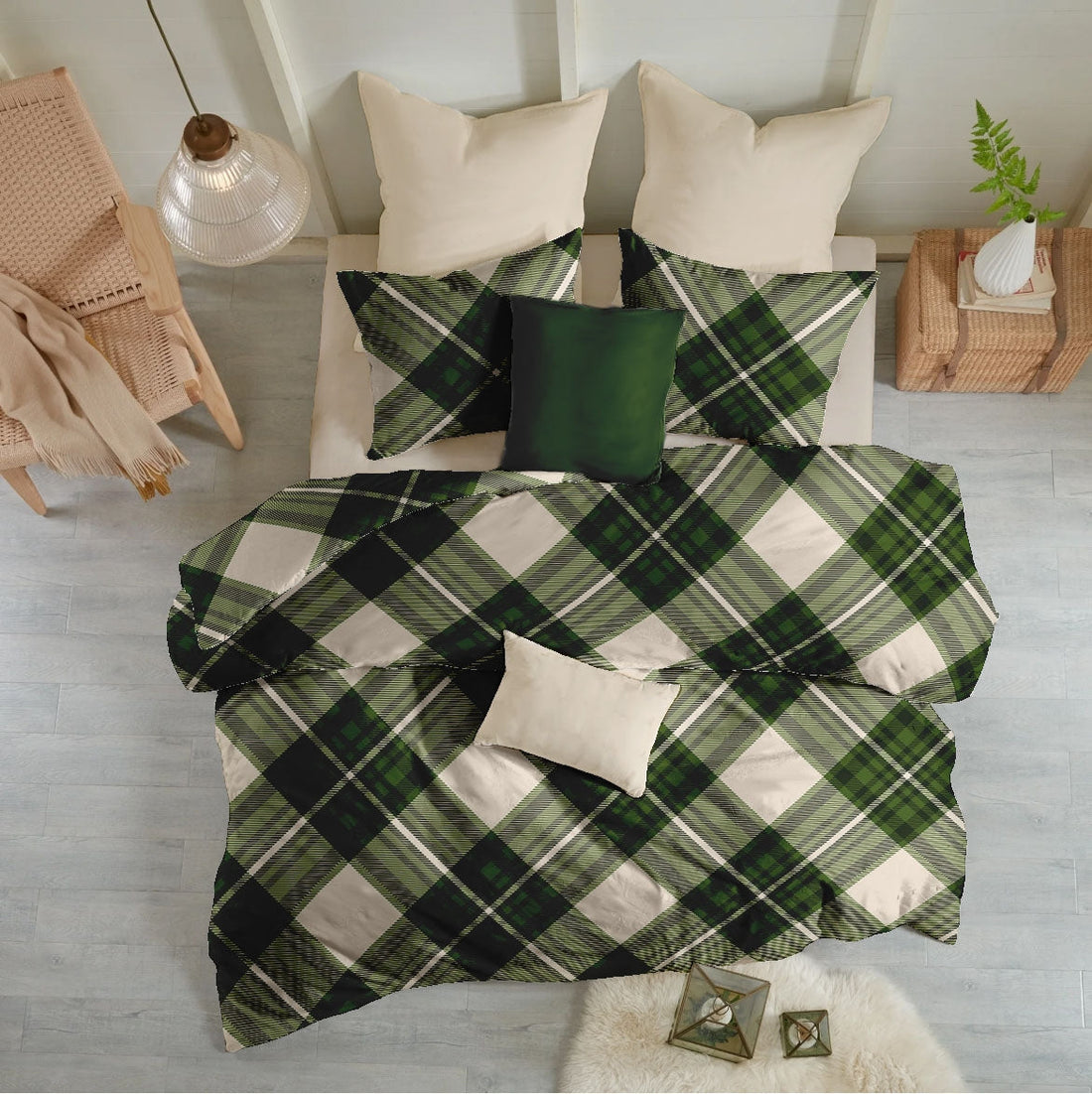 Lenjerie pat Renforce 100% bumbac, desen SCOTTISH V7- cod RIU