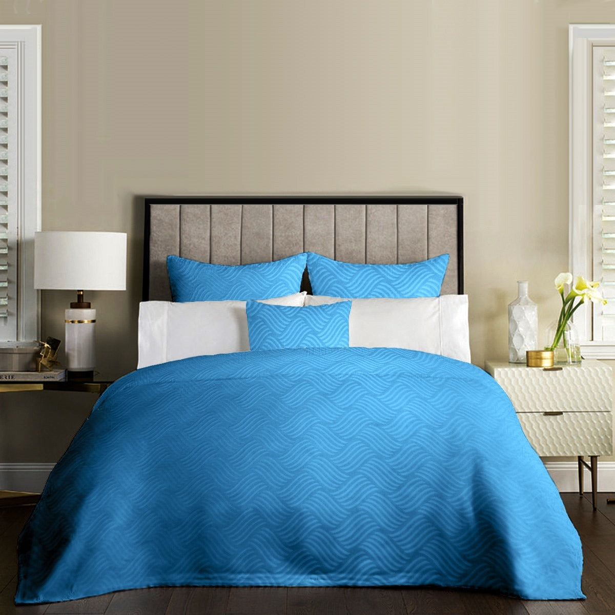 Cuvertura de pat cu 2 perne decor, Pique Anderson 03