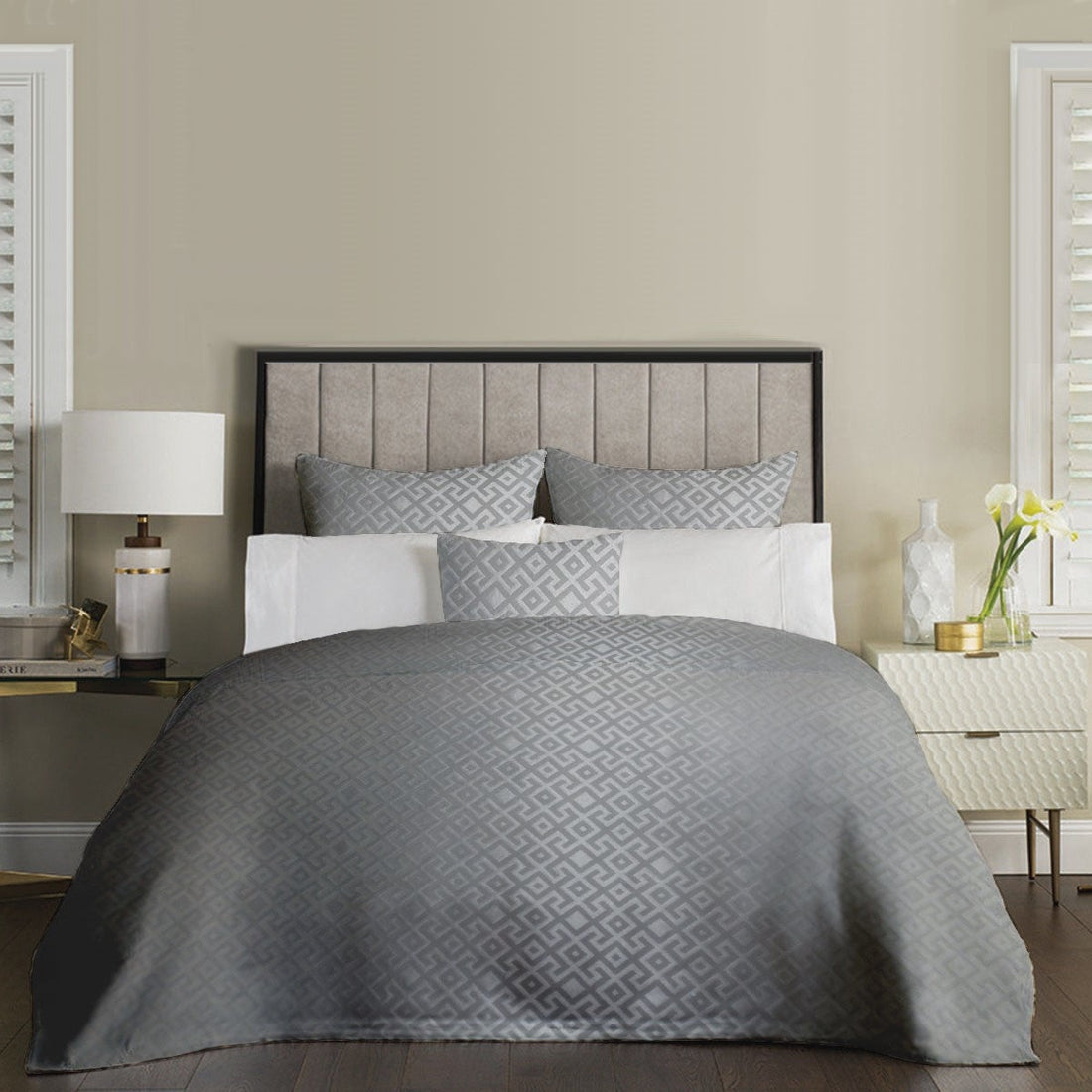 Cuvertura de pat cu 2 perne decor, Pique Anderson 01