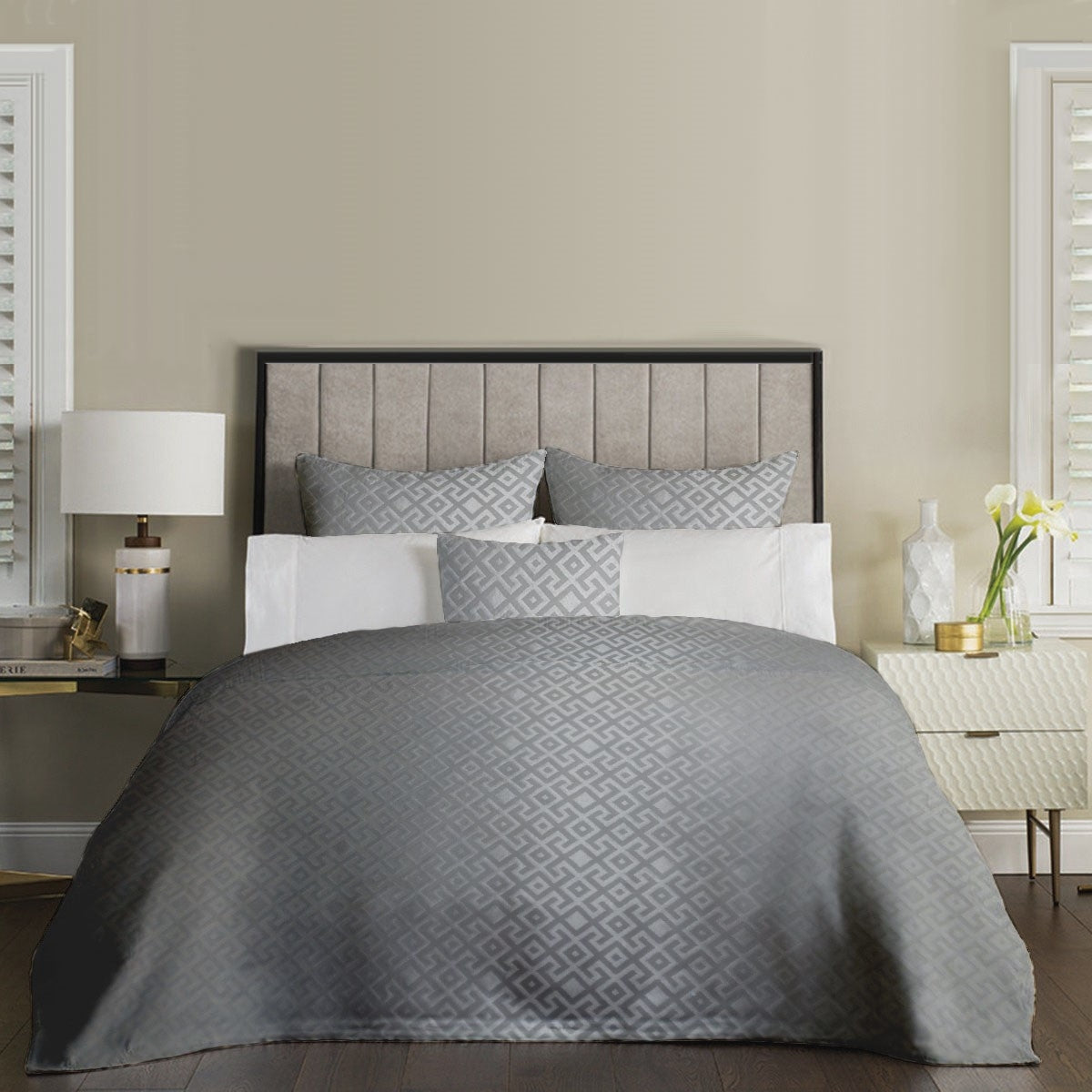 Cuvertura de pat cu 2 perne decor, Pique Anderson 01