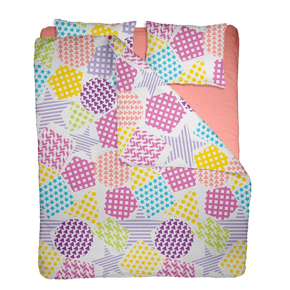 Lenjerie pat 100% bumbac Creponat, desen PLAYGROUND V1