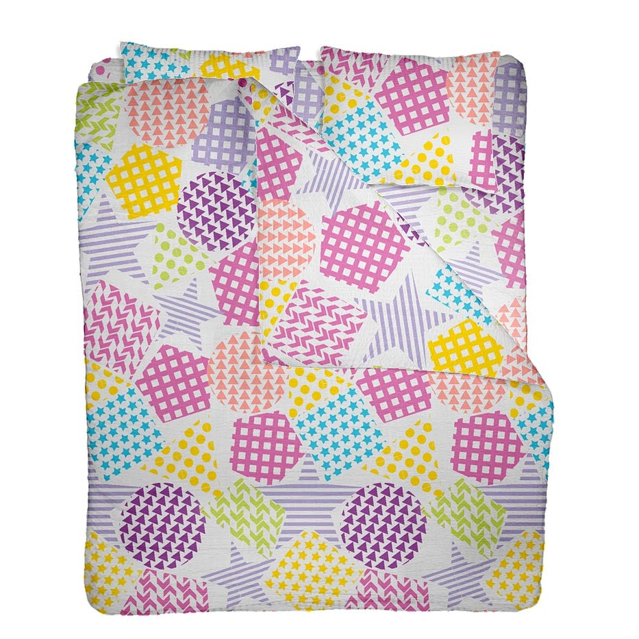 Lenjerie pat 100% bumbac Creponat, desen PLAYGROUND V1