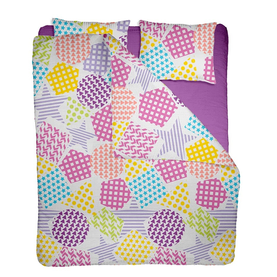 Lenjerie pat 100% bumbac Creponat, desen PLAYGROUND V1