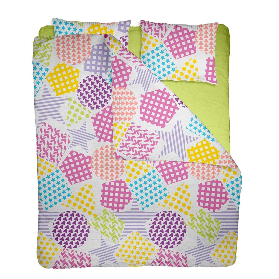 Lenjerie pat 100% bumbac Creponat, desen PLAYGROUND V1
