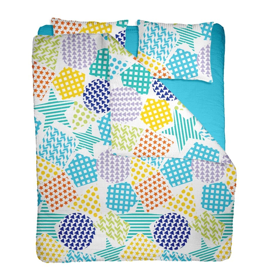 Lenjerie pat 100% bumbac Creponat, desen PLAYGROUND V2