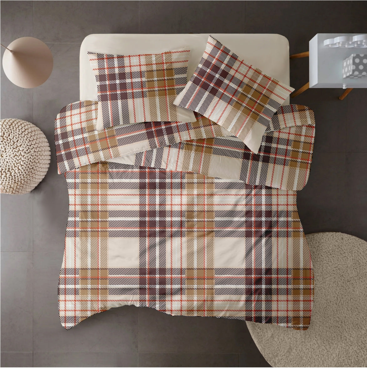 Lenjerie pat Renforce 100% bumbac, desen PLAID V1