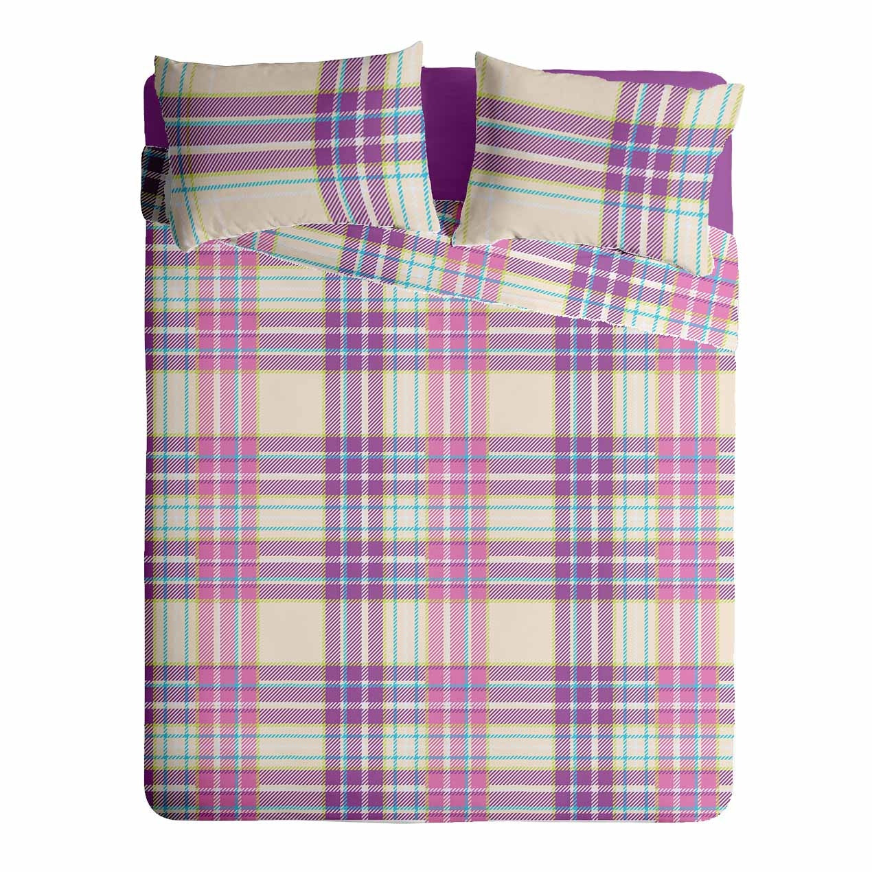 Lenjerie pat Renforce 100% bumbac, desen PLAID V2