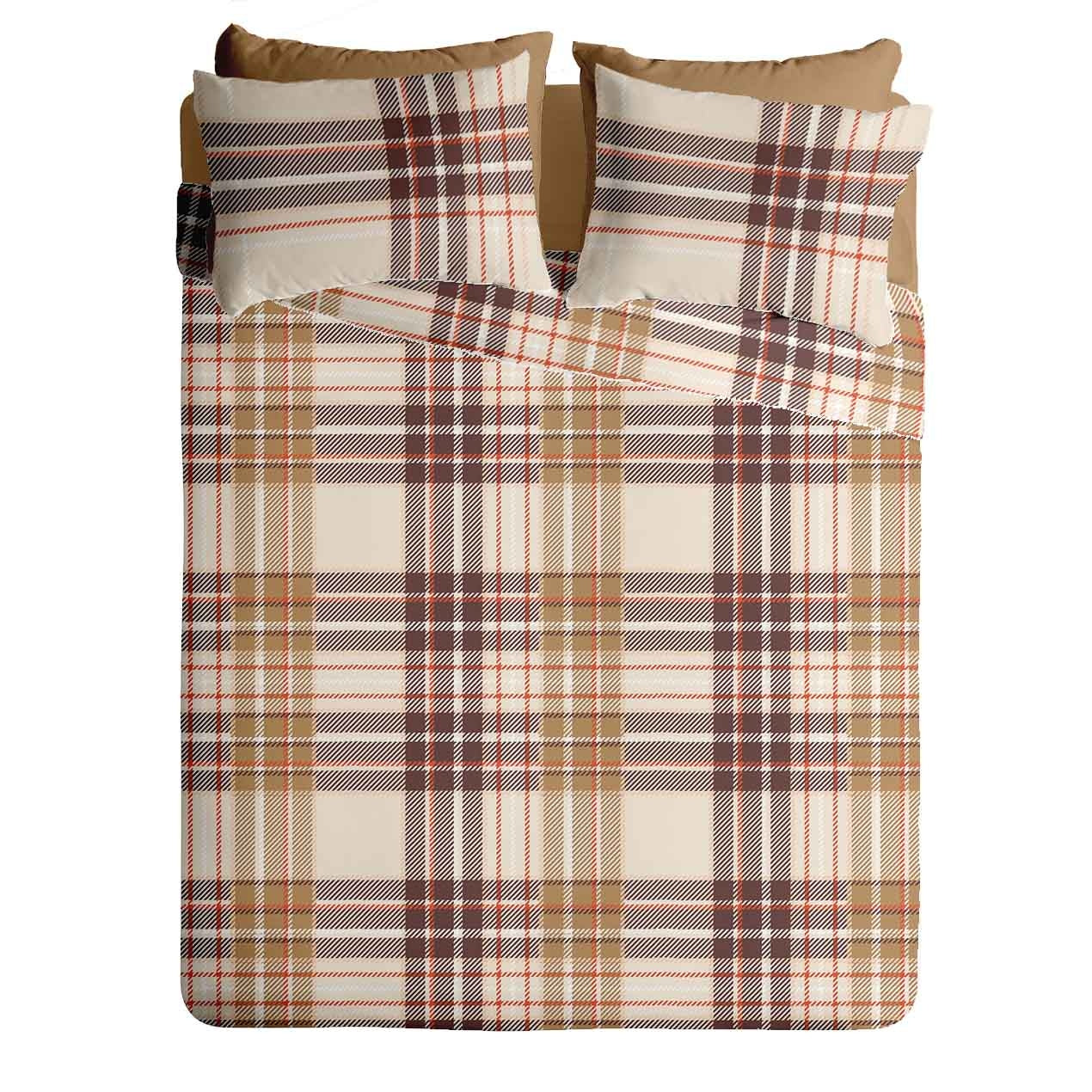 Lenjerie pat Renforce 100% bumbac, desen PLAID V1, cod RIU