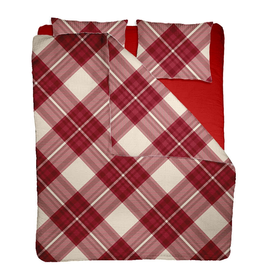 Lenjerie pat Renforce 100% bumbac, desen SCOTTISH V4