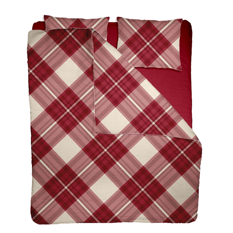 Lenjerie pat Renforce 100% bumbac, desen SCOTTISH V4