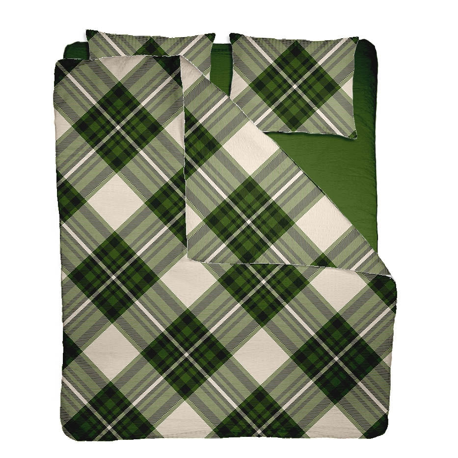 Lenjerie pat 100% bumbac Creponat, desen SCOTTISH V7