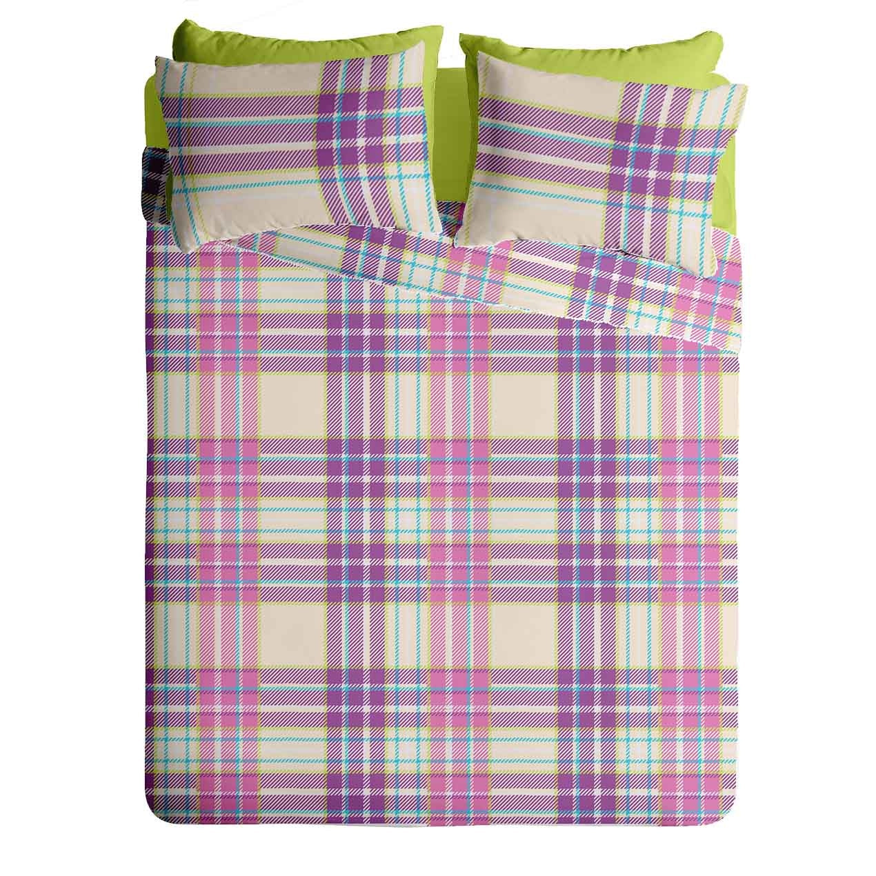 Lenjerie pat Renforce 100% bumbac, desen PLAID V2, cod RIU