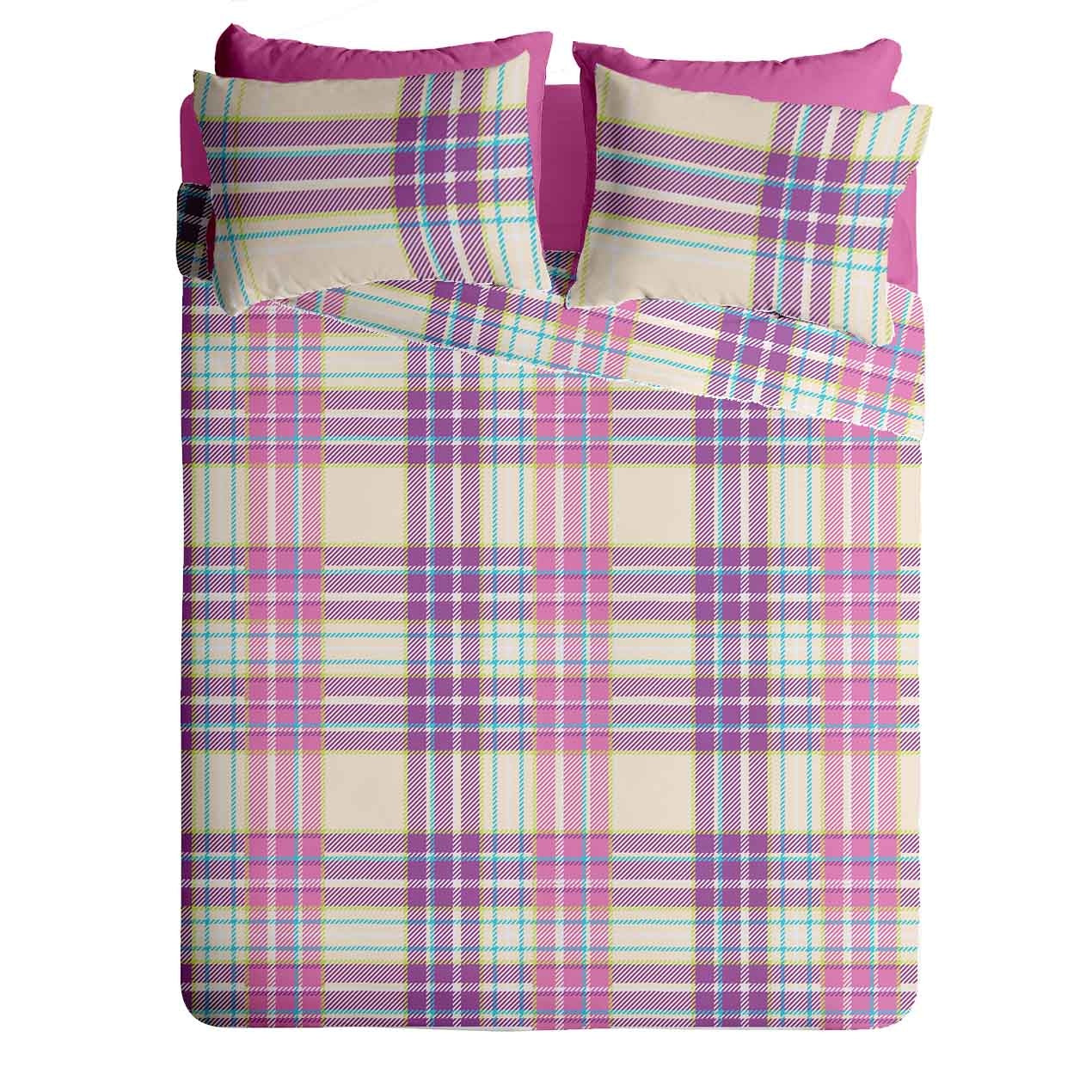 Lenjerie pat Renforce 100% bumbac, desen PLAID V2, cod RIU