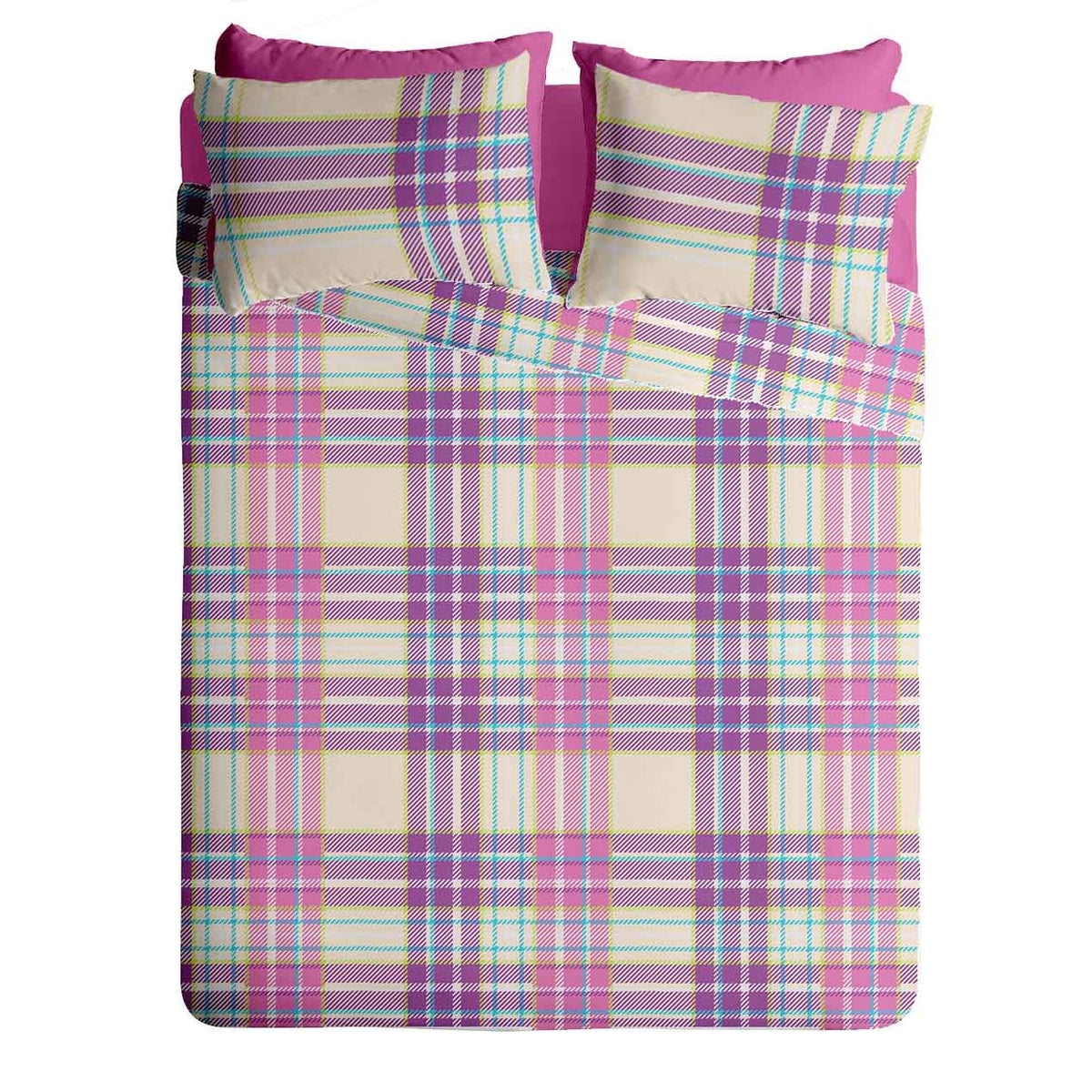 Lenjerie pat Renforce 100% bumbac, desen PLAID V2, cod RIU