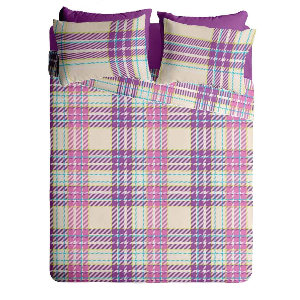Lenjerie pat Renforce 100% bumbac, desen PLAID V2, cod RIU