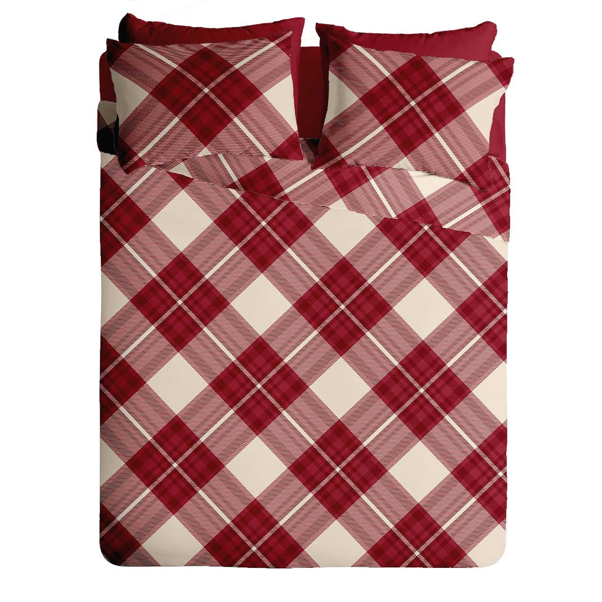 Lenjerie pat Renforce 100% bumbac, desen SCOTTISH V4, cod RIU