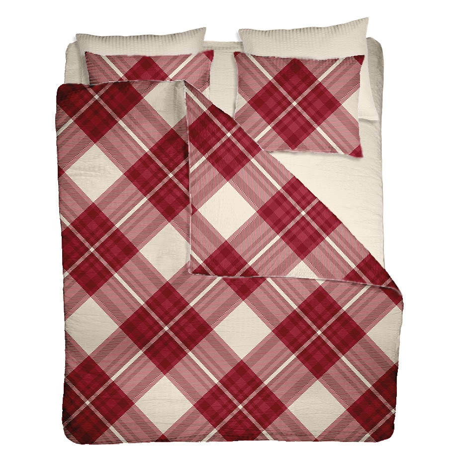 Lenjerie pat Renforce 100% bumbac, desen SCOTTISH V4, cod RIU